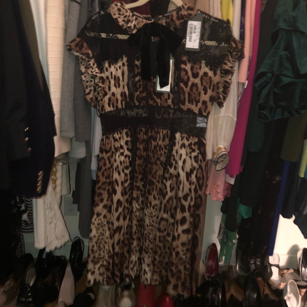 Dolce & Gabbana leopard babydoll dress
